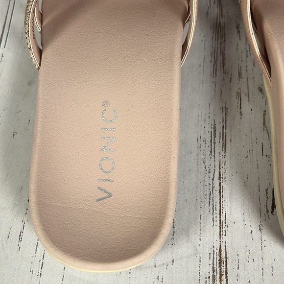 Vionic Dava Boa Blush Pink Snakeskin Nubuck Slide Womens Sandal Size 6.5 - Picture 5 of 13